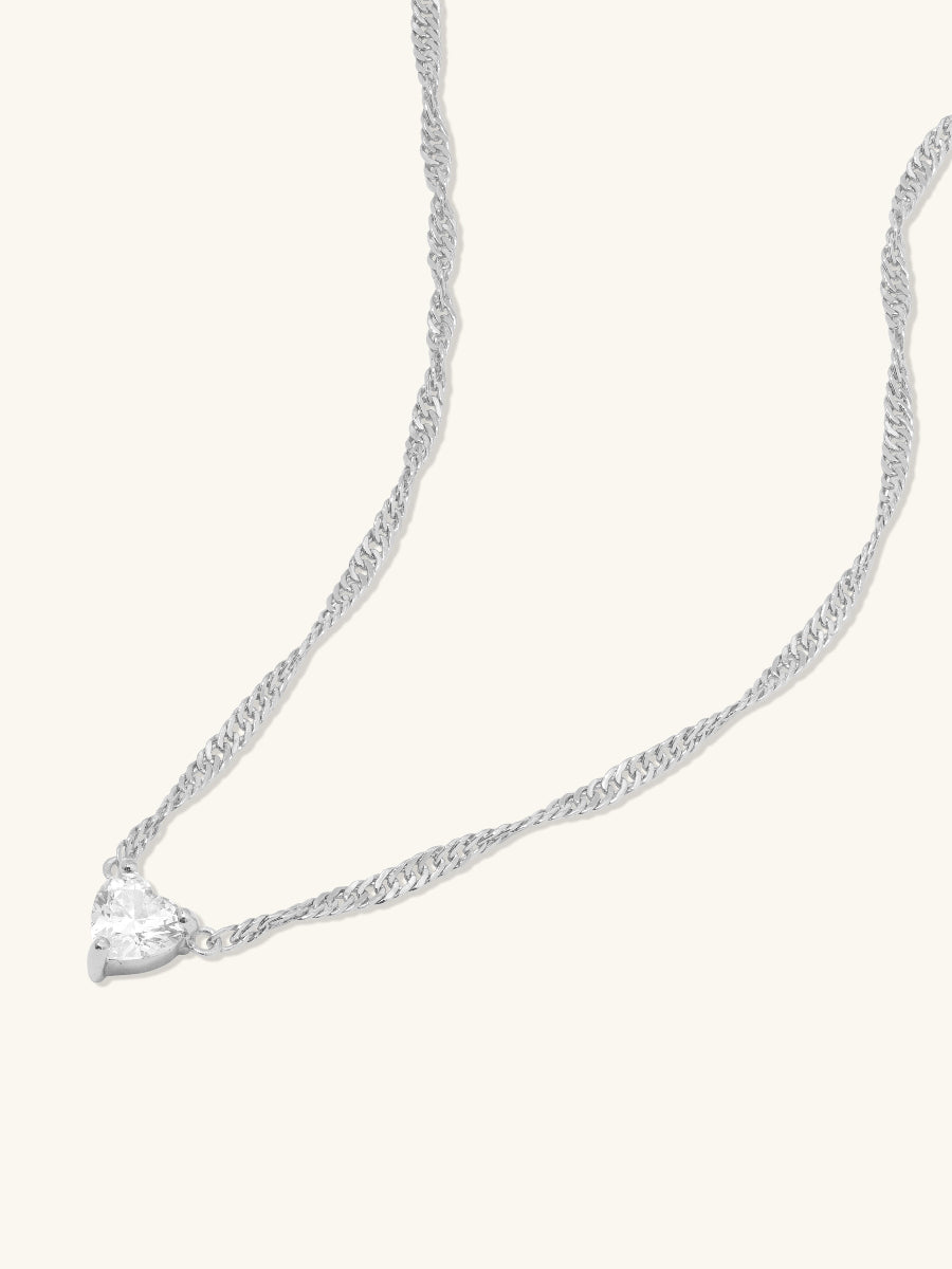 Heart Silver Necklace | Wanderlust + Co