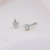 Heart Silver Stud Earrings | Wanderlust + Co