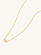 Cluster Diamond & Moonstone 14K Solid Gold Necklace | Wanderlust + Co