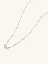 Cluster Diamond & Moonstone 14K White Gold Necklace