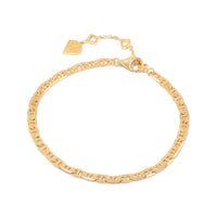 Figaro Link Chain 14K Gold Vermeil Bracelet | Wanderlust + Co