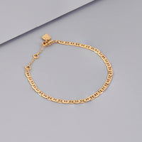 Figaro Link Chain 14K Gold Vermeil Bracelet | Wanderlust + Co