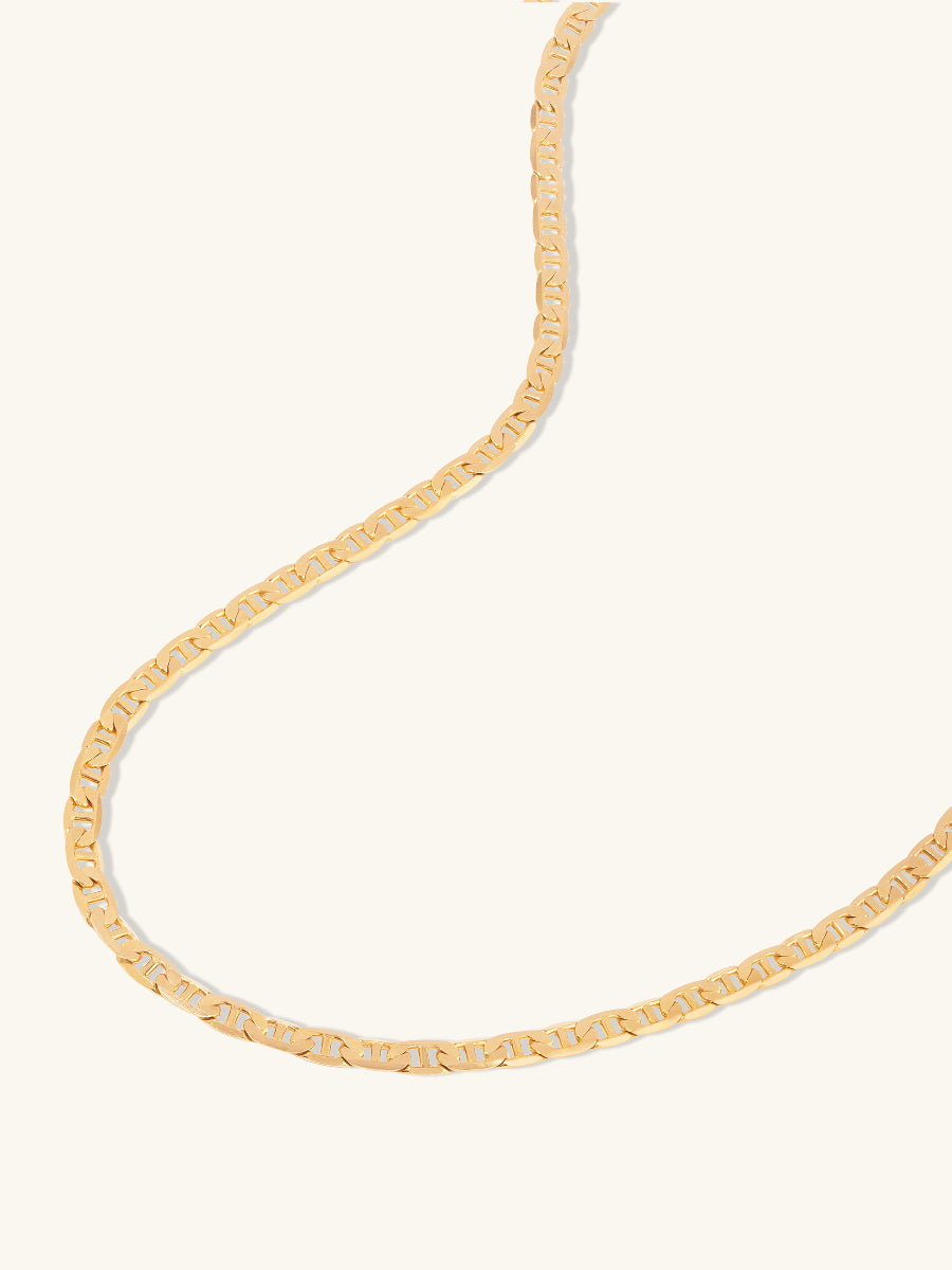 Figaro Link Chain 14K Gold Vermeil Necklace | Wanderlust + Co