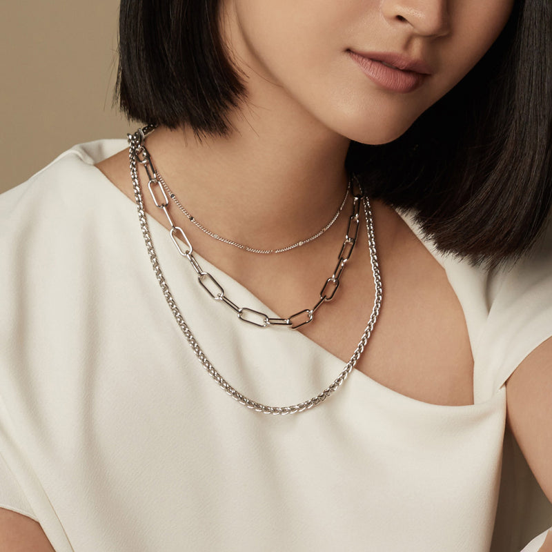 Extra long silver chain necklace deals