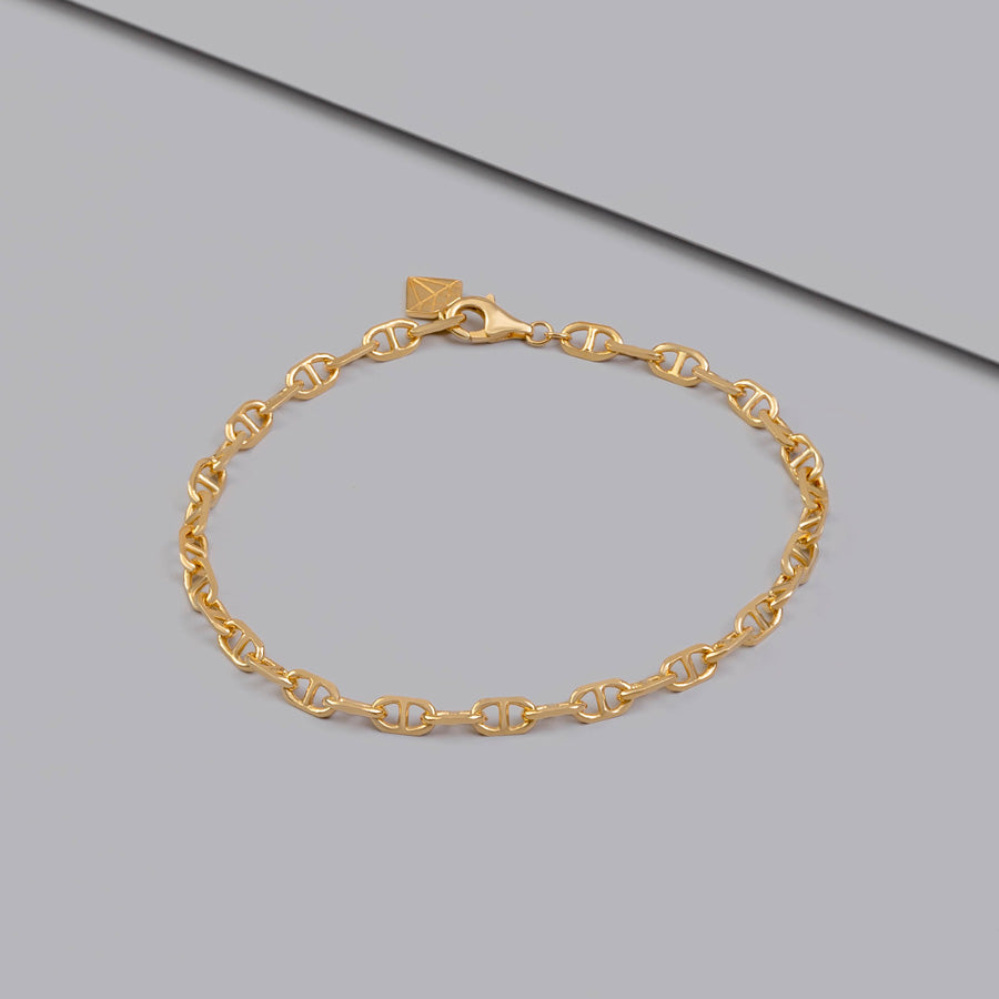 Petite Link Anchor 14K Gold Vermeil Bracelet | Wanderlust + Co Petite Link Anchor 14K Gold Vermeil Bracelet | Wanderlust + Co