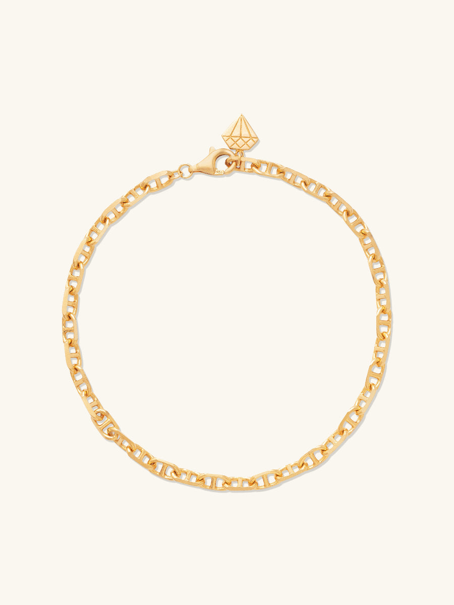Petite Link Anchor 14K Gold Vermeil Bracelet | Wanderlust + Co