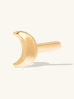 Crescent 14K Solid Gold Flat Back Earring Post