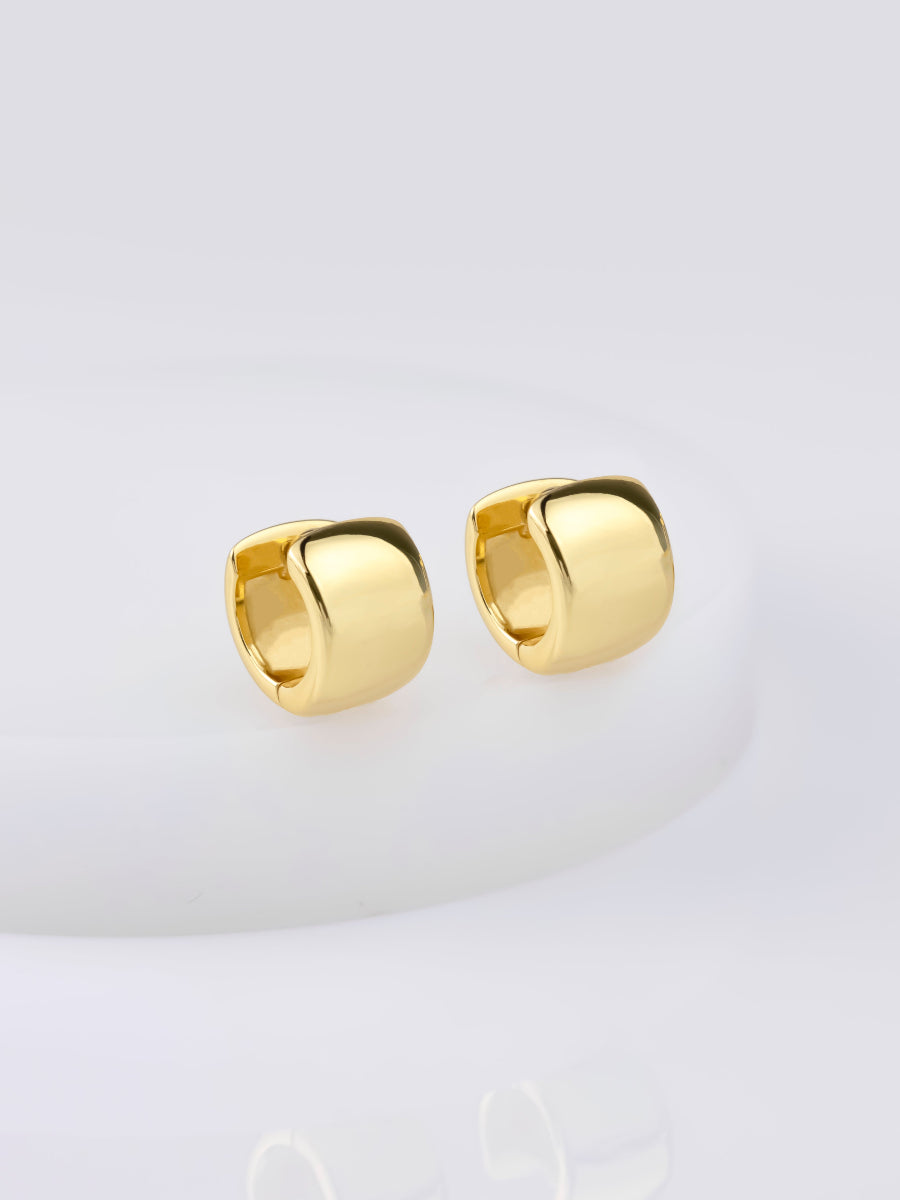 Classic Bold Gold 7mm Baby Huggie Earrings | Wanderlust + Co
