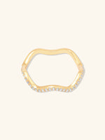 Scallop Petite Pave Gold Ring