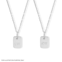 Engravable Tag Silver Necklace | Wanderlust + Co