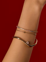 Flow Diamante 14K Gold Vermeil Bangle | Wanderlust + Co