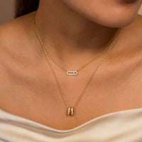 Double Pave 14K Gold Vermeil Necklace | Wanderlust + Co 