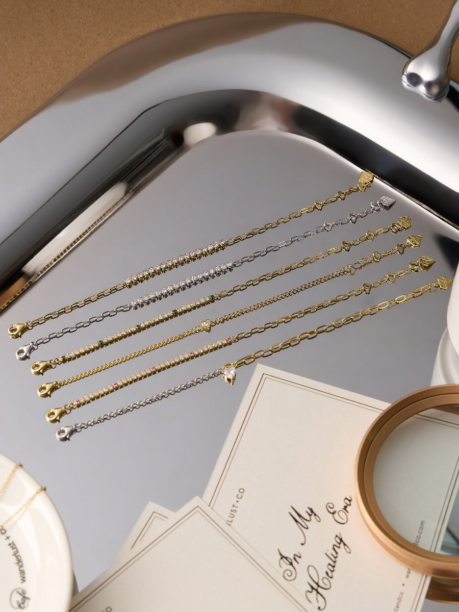 Pave 925 Sterling Silver Bezel Tennis Chain Bracelet | Wanderlust + Co