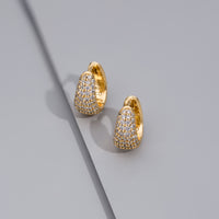 Pave 14K Gold Vermeil 7mm Huggie Earrings | Wanderlust + Co