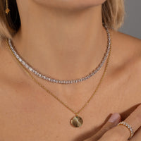 Pave 925 Sterling Silver Baguette Tennis Necklace | Wanderlust + Co