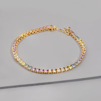 Pave 18K Gold Vermeil Rainbow Tennis Bracelet | Wanderlust + Co