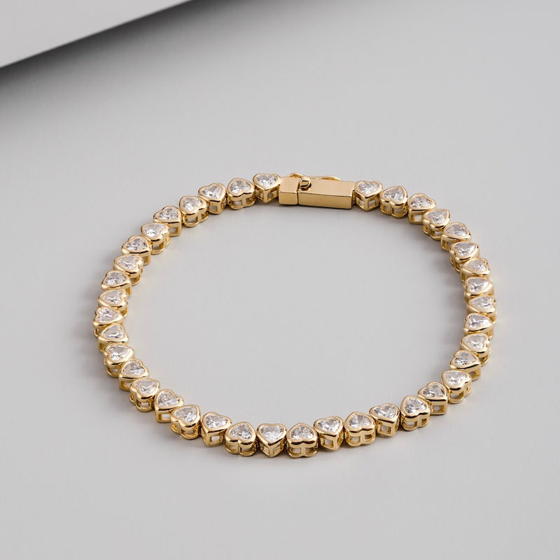 Heart Bezel 14K Gold Vermeil Bracelet