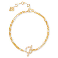 Curb Chain Pave Toggle 14K Gold Vermeil Bracelet | Wanderlust + Co 