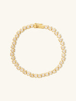 Heart Bezel 14K Gold Vermeil Tennis Bracelet