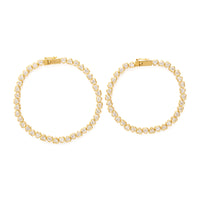 Heart Bezel 14K Gold Vermeil Bracelet | Wanderlust + Co