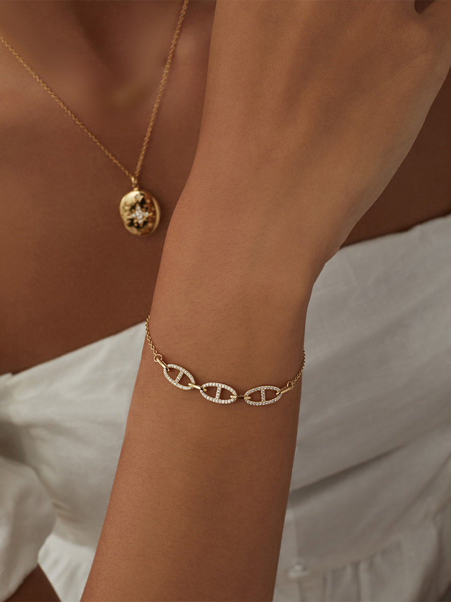 Link Anchor 14K Gold Vermeil Bracelet