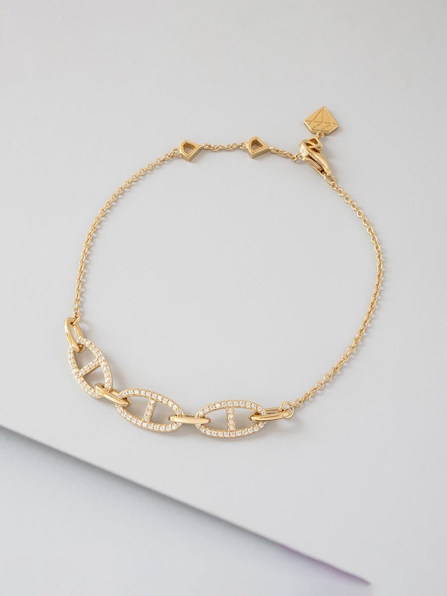 Link Anchor 14K Gold Vermeil Bracelet