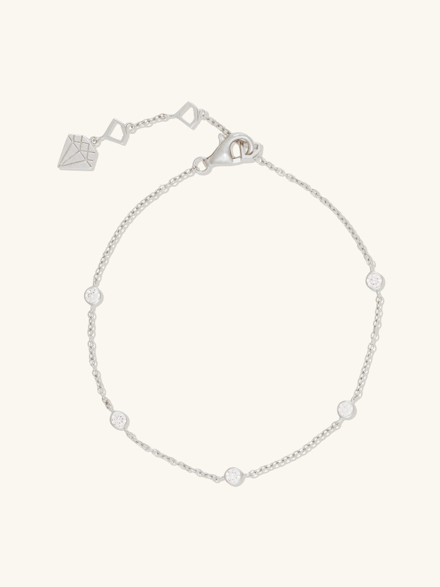 Multi Brilliant Bezel 925 Sterling Silver Bracelet | Wanderlust + Co