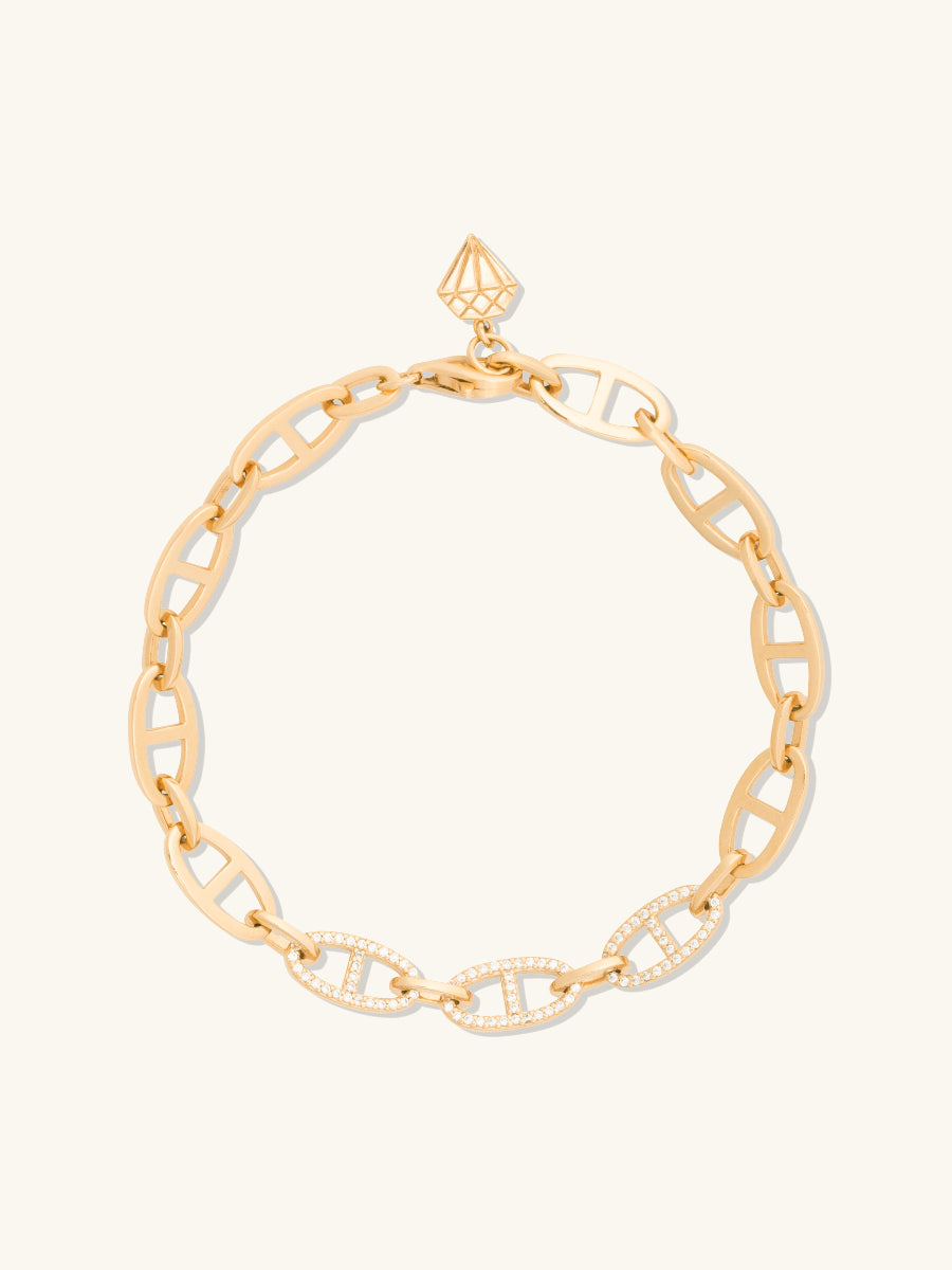 Multi Link Anchor 14K Gold Vermeil Chain Bracelet | Wanderlust + Co