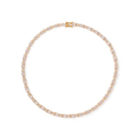 Pave 18K Gold Vermeil Oval Floral Tennis Necklace | Wanderlust + Co 
