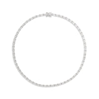 Pave 925 Sterling Silver Baguette Tennis Necklace | Wanderlust + Co