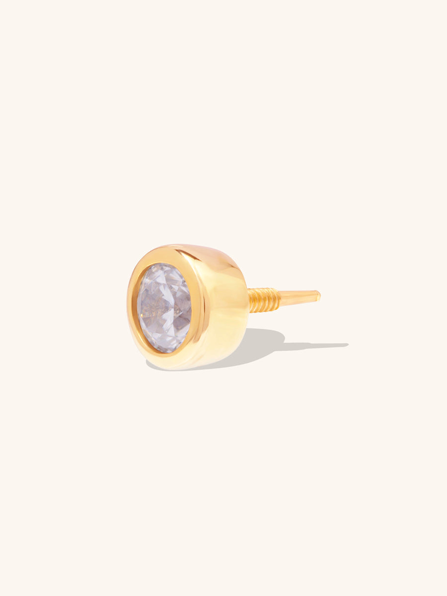 Diamante 14K Solid Gold Front Earring Stud