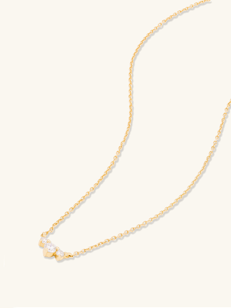 Diamond Sunrays 14K Solid Gold Necklace | Wanderlust + Co