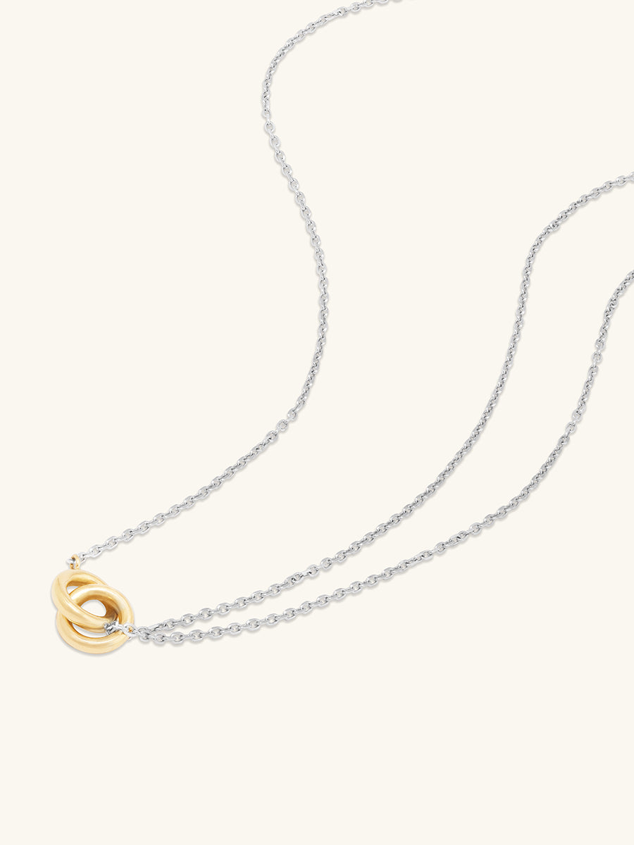 Double Link 14K Solid Gold Necklace | Wanderlust + Co