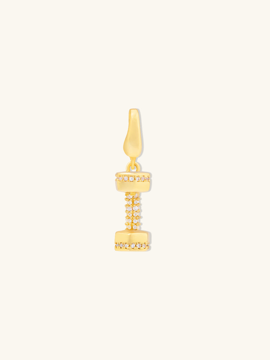 Dumbbell Pave Gold Charm | Wanderlust + Co