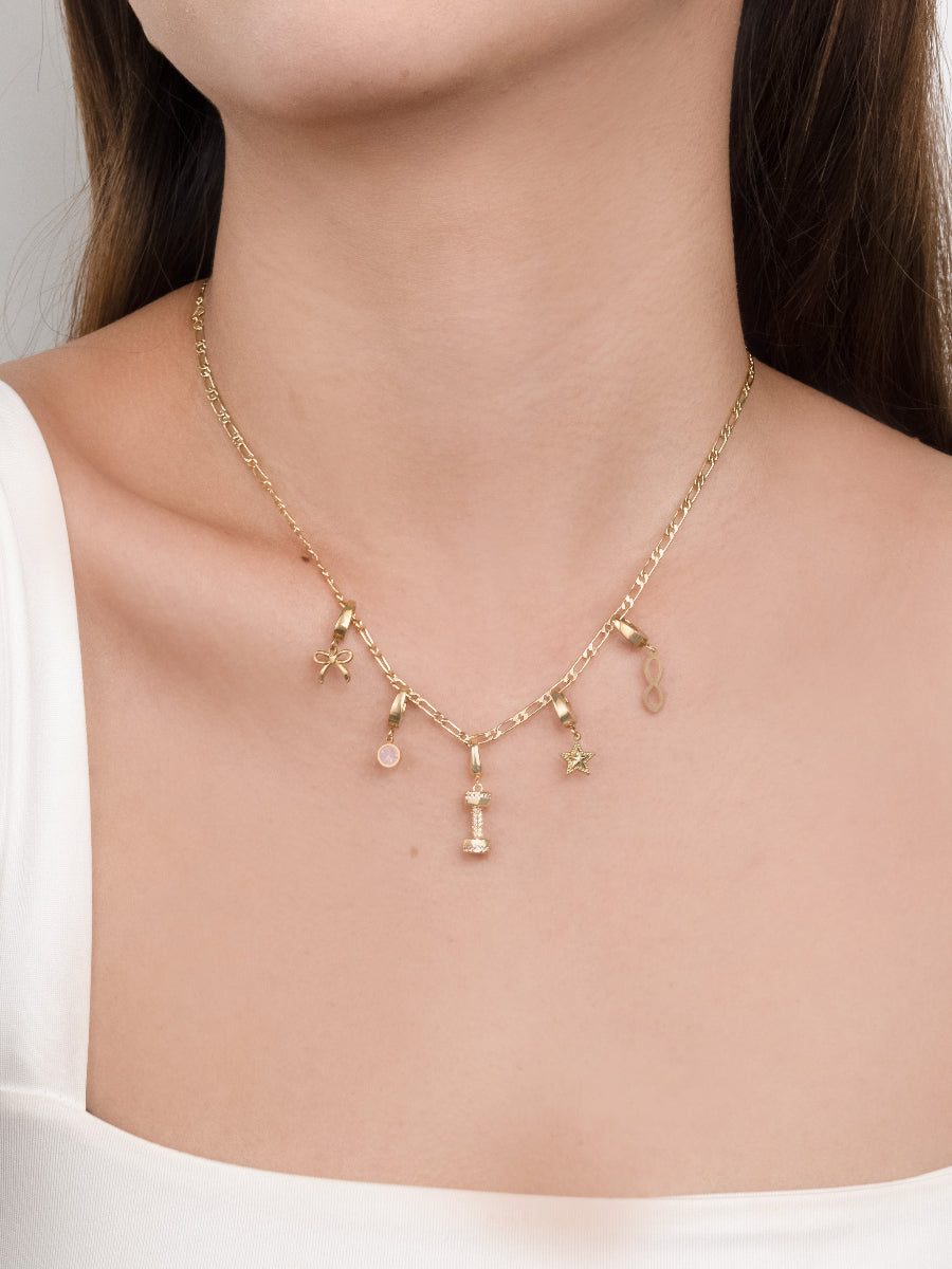Dumbbell Pave Gold Charm | Wanderlust + Co