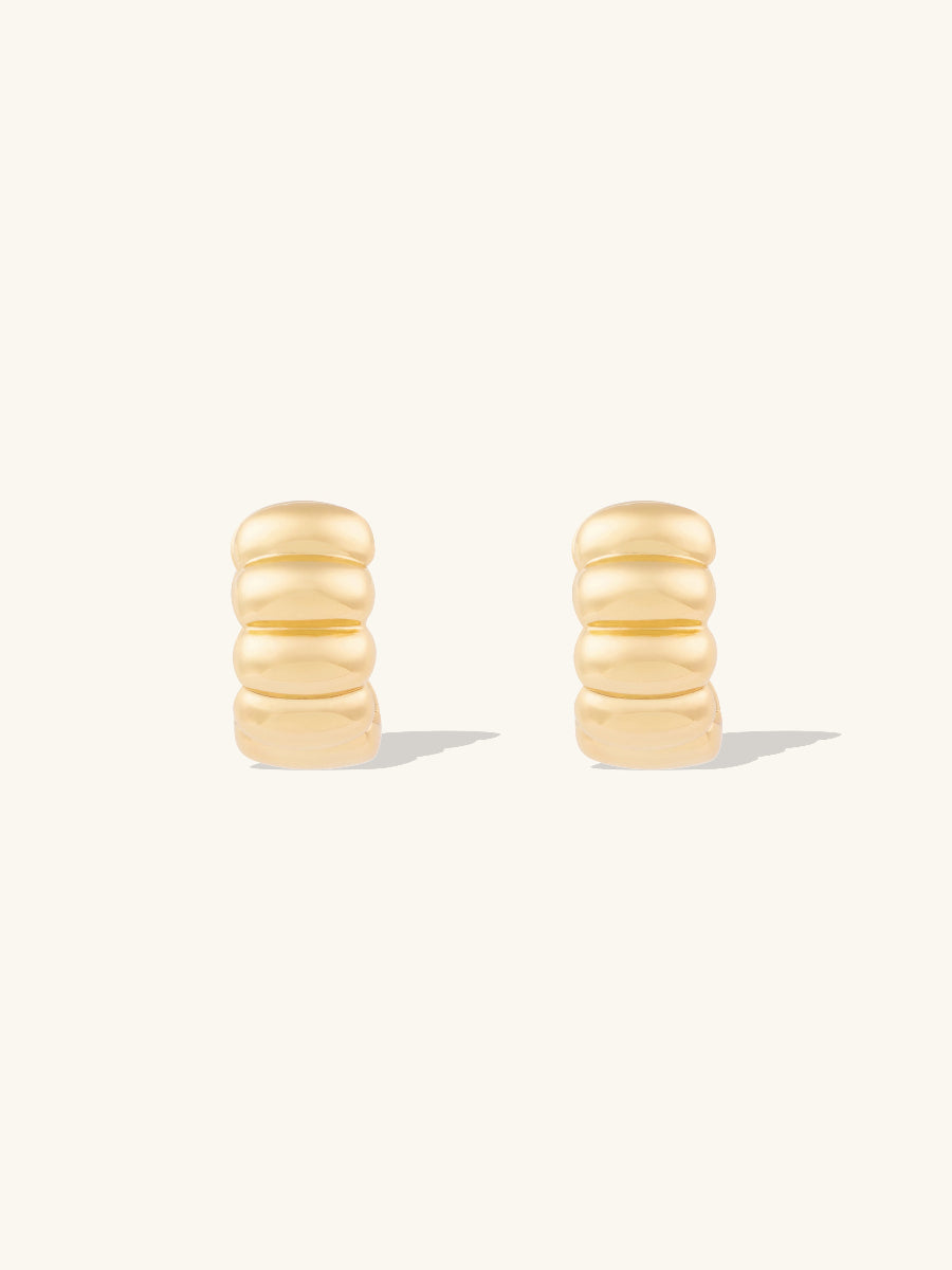 Eloise Gold 7mm Chubby Baby Huggie Earrings | Wanderlust + Co