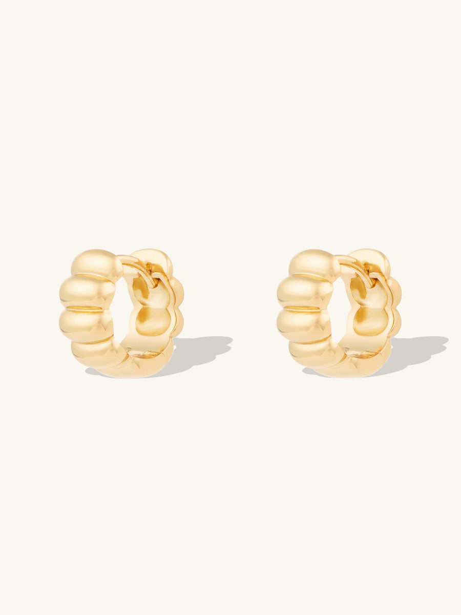 Eloise Gold 7mm Chubby Baby Huggie Earrings | Wanderlust + Co