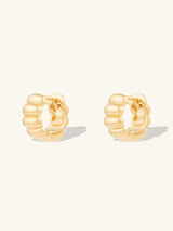 Eloise Gold 7mm Chubby Baby Huggie Earrings | Wanderlust + Co
