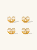 Gold Earring Butterfly Back Set