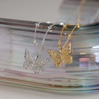 Butterfly Rainbow & Silver Necklace