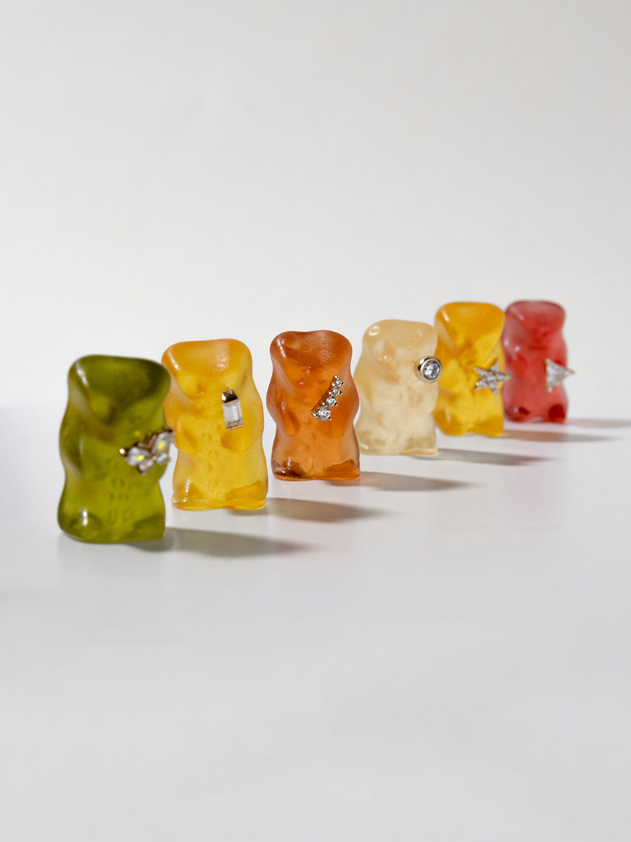 Triangle Diamante 14K Solid Gold Front Earring Stud | Wanderlust + Co