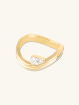 Flow Diamante Triple Band 14K Gold Vermeil Ring | Wanderlust + Co