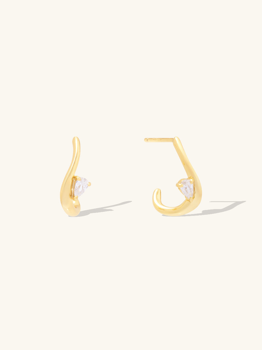 Flow Diamante 14K Gold Vermeil Earrings | Wanderlust + Co