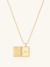 Fly Me To The Moon Gold Locket Necklace | Wanderlust + Co