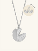 Fortune Cookie Silver Locket Necklace | Wanderlust + Co