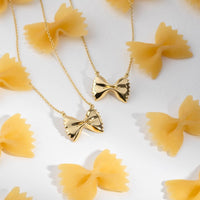 Bow Tie Pasta Gold Necklace