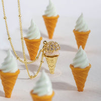 Cafe W+Co Ice Cream Gold Necklace