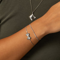 Bow Tie Pasta Silver Bracelet