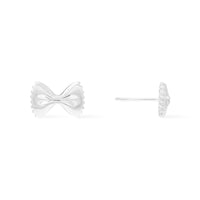 Bow Tie Pasta Silver Stud Earrings | Wanderlust + Co