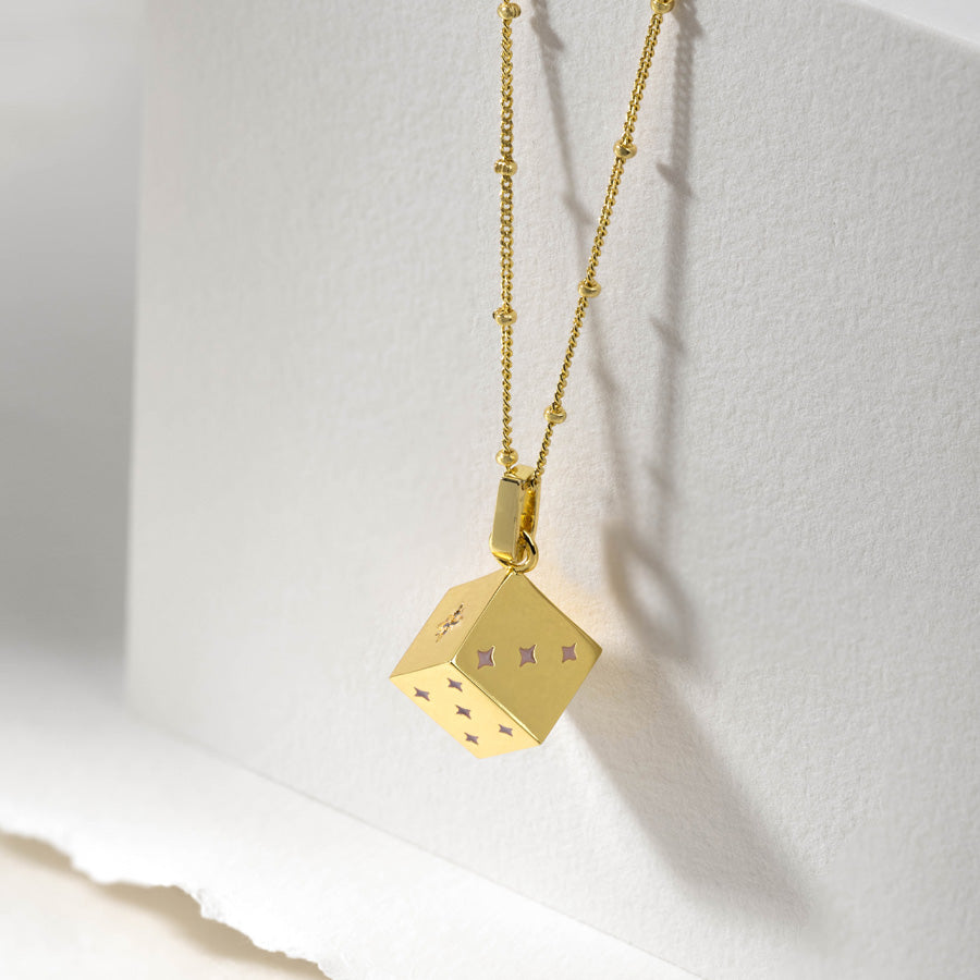 Dice Gold Necklace | Wanderlust + Co Dice Gold Necklace | Wanderlust + Co